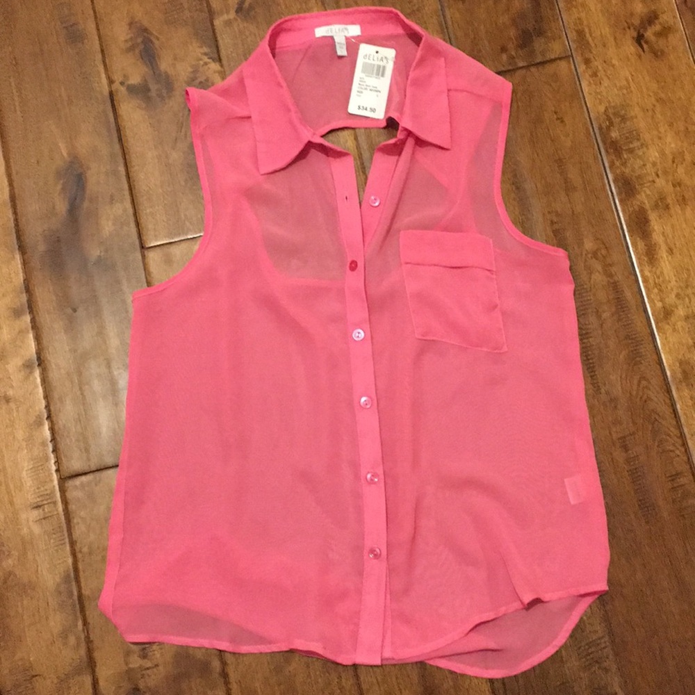 NWT DELIA’S Hot Pink Sleeveless Top